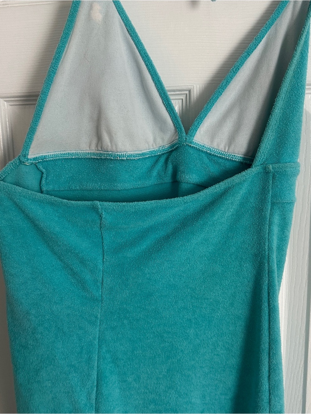 Ralph Lauren Teal Terry Halter Lace-Up Mini Dress - Picture 4 of 5
